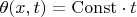 $\theta(x,t) = \mathrm{Const} \cdot t $