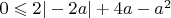 $0\leqslant2|-2a|+4a-a^2$