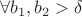 $\forall b_1 , b_2 > \delta$