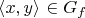 $\langle x,y \rangle$ \in G_f