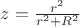 $ z=\frac{r^2}{r^2+R^2}$