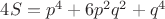 $4S=p^4+6p^2q^2+q^4$