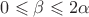 $0\leqslant \beta\leqslant 2\alpha$