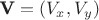 $\textbf{V} = (V_x, V_y)$