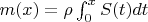 $m(x)=\rho\int_{0}^{x}S(t)dt$