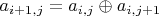 $a_{i+1,j}=a_{i,j}\oplus a_{i,j+1}$