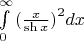 $\int \limits_{0}^{\infty}  {(\frac  {x}  {\sh x})}^2  dx$