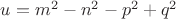 $u=m^2-n^2-p^2+q^2$