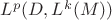 $L^p(D,L^k(M))$