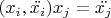 $(x_i,\ddot{x_i})x_j=\ddot{x_j}$