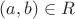 $(a,b) \in R$