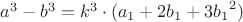 $a^3-b^3=k^3\cdot(a_1+2b_1+3{b_1}^2)$