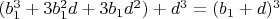 $(b_1^3+3b_1^2d+3b_1d^2)+d^3=(b_1+d)^3$