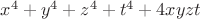 $x^4+y^4+z^4+t^4+4xyzt$