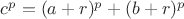 $c^p=(a+r)^p+(b+r)^p$