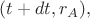 $(t+dt,r_A),$