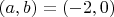 $(a,b)=(-2,0)$
