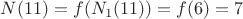 $N(11)=f(N_1(11))=f(6)=7$