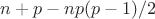 $n+p-np(p-1)/2$