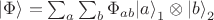 $| \Phi \rangle = \sum_a \sum_b \Phi_{ab} {| a \rangle}_1 \otimes {| b \rangle}_2$