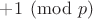 $+1\pmod p$