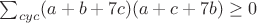 $\sum_{cyc}(a+b+7c)(a+c+7b)\geq 0$