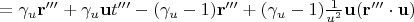 $ = \gamma_u \mathbf{r'''} + \gamma_u \mathbf{u} t''' - (\gamma_u - 1)\mathbf{r'''} + (\gamma_u - 1) \frac{1}{u^2} \mathbf{u} (\mathbf{r'''} \cdot \mathbf{u})$