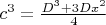 $c^3=\frac{D^3+3Dx^2}{4}$