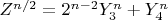 $Z^{n/2}=2^{n-2}Y_3^n+Y_4^n$