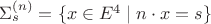 $\Sigma_s^{(n)}=\{x\in E^4\mid n\cdot x=s\}$