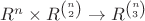 $R^n\times R^{\binom{n}{2}} \to R^\binom{n}{3}$