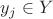 $\[y_j  \in Y\]$