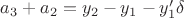 $ a_3 + a_2 = y_2-y_1 - y'_1 \delta$