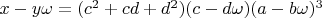 $x-y\omega=(c^2+cd+d^2)(c-d\omega)(a-b\omega)^3$