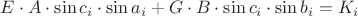 $E\cdot A\cdot\sin c_i\cdot\sin a_i + G\cdot B\cdot\sin c_i\cdot\sin b_i = K_i$
