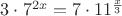 $3 \cdot 7^{2x} = 7 \cdot 11^{\frac {x}{3}}$