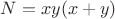 $N=xy(x+y)$