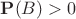 $\mathbf P(B)>0$