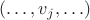 $(\ldots,v_j,\ldots)$