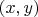$( x,  y) $
