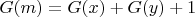 $G(m)=G(x)+G(y)+1$