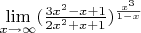 $\lim\limits_{x\to\infty} (\frac{3x^2-x+1}{2x^2+x+1})^{\frac{x^3}{1-x}}$