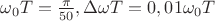 $\omega_0T=\frac{\pi}{50},\Delta\omega T=0,01\omega_0T$