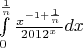 $\int\limits_0^{\frac{1}{n}} \frac{x^{-1 + \frac{1}{n}}}{2012^x}dx$