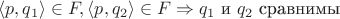 $\langle p,q_1 \rangle \in F,  \langle p,q_2 \rangle \in F \Rightarrow  q_1 \text{ и } q_2 \text{ сравнимы }$