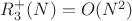 $R_3^{+}(N)=O(N^{2})$