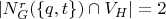 $|N_G^r(\{q, t\}) \cap V_H| = 2$