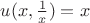 $u(x,\frac{1}{x})=x$