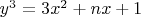 $y^3=3x^2+nx+1$