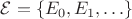 $\mathcal{E} = \{ E_0, E_1, \ldots \}$